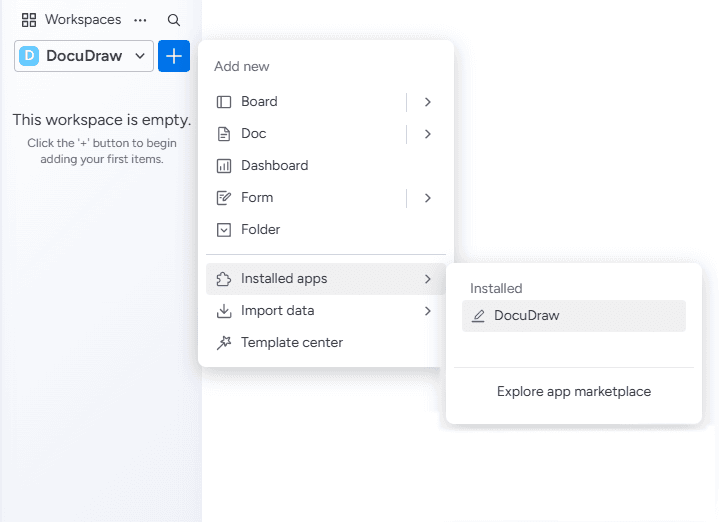 Adding DocuDraw to workspace